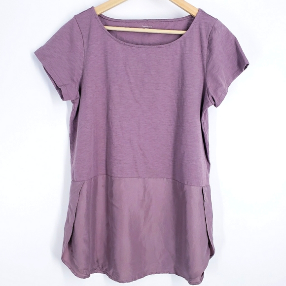 Garnet Hill Tops - Garnet Hill Silk Organic Cotton Purple Tee